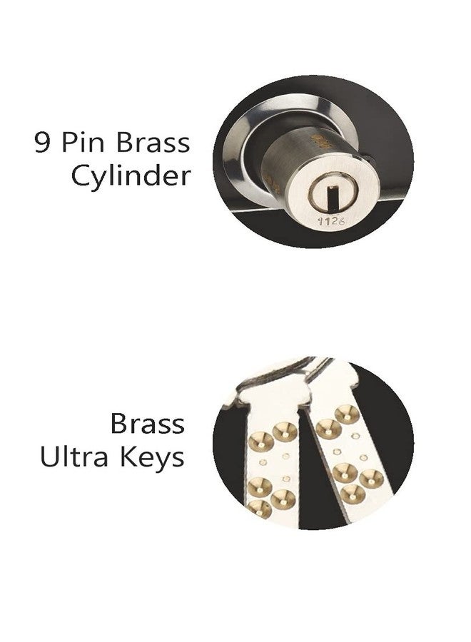 Chitra Steel Pin Cylinder Inter Lock 3 Turn Main Door 6 Lever Lock with 3 Brass Ultra Keys - Image 2